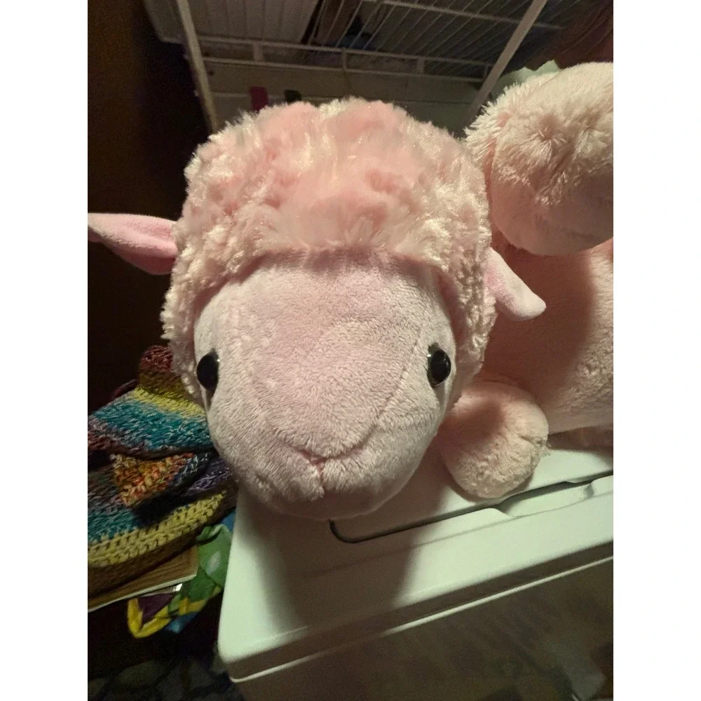 Kellytoy Pink Sheep Lamb Plush Stuffed Animal Curly Shaggy Faux Fur Toy - Picture 4 of 6